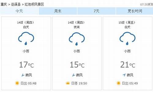 巫溪一周天气预报_巫溪天气预报天气15天